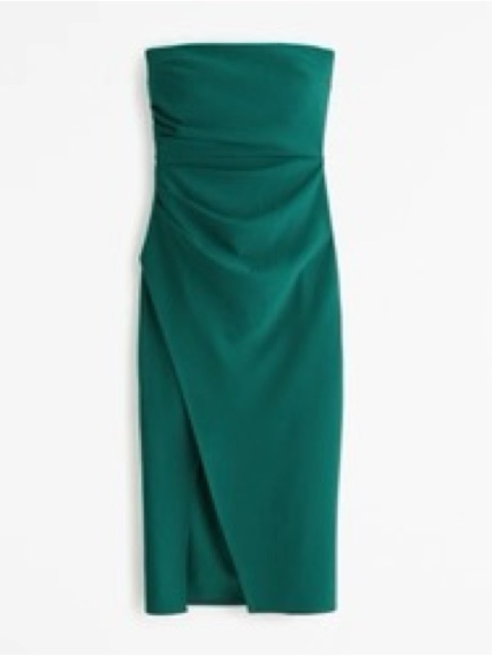 Abercrombie & Fitch Emerald Green Strapless Midi Dress